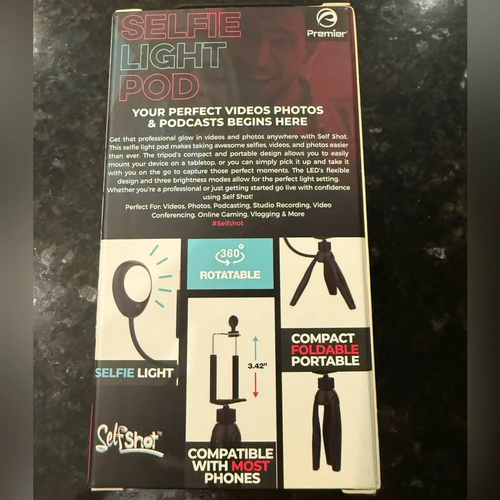 Selfie Stick with Tripod and Selfie Light
